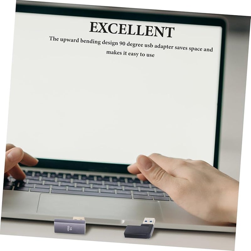 USB Right Angle Extension Adapter 2 Pack Blue High Hardness For Laptop Devices - Image 4
